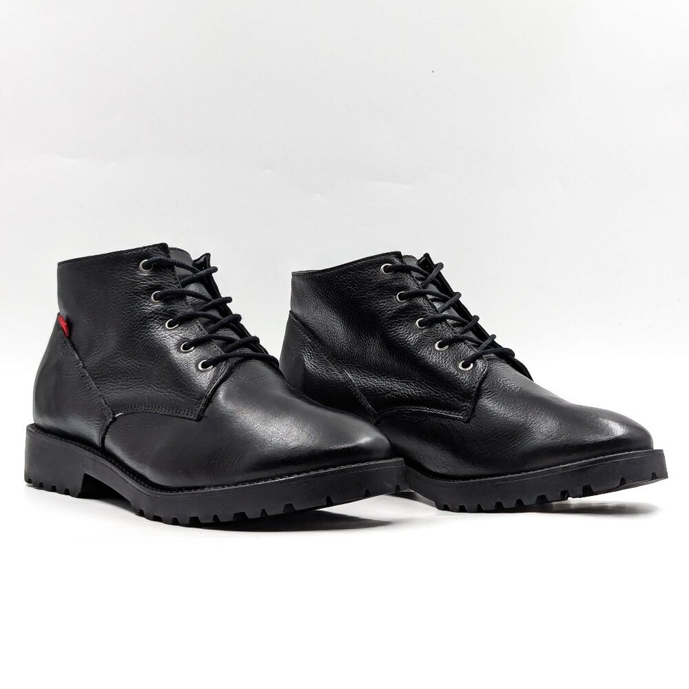 Marc Joseph NY Women Spring Black Leather Mini Grainy Lace up Boots size 8.5